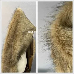 Artificial Fur Fabric Thick Yellow Camel Dyed Black Plush Fur Apparel Sewing Fabric Wholesale Cloth Meters Diy Material