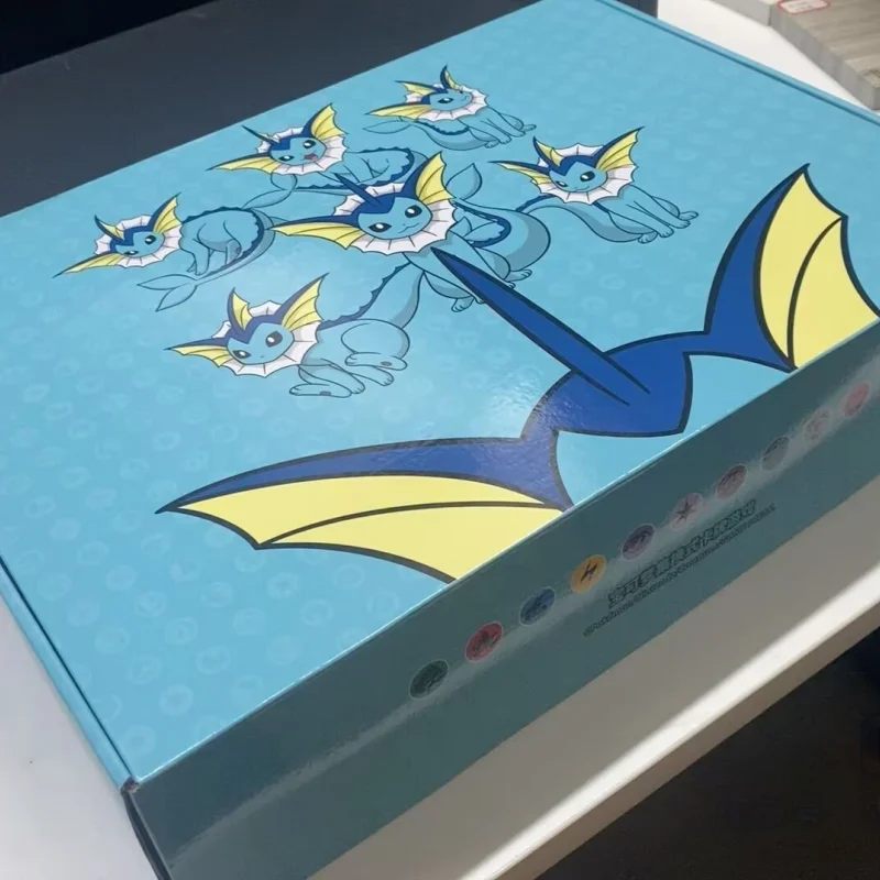 100% original cartão ptcg chinês pokémon eevee caixa de presente avançada reib fireeevee watereevee cartão colecionável personalizado presentes de aniversário
