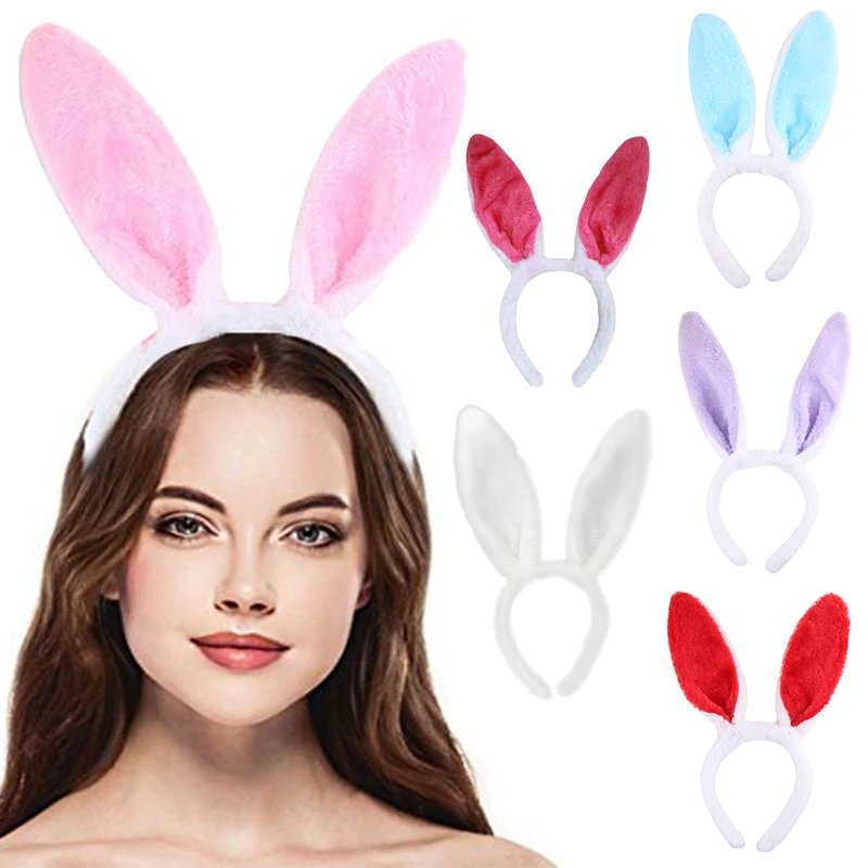 2pcs Cat Ear Bow Headband Necklace Cosplay Rabbit Ear Plush Bell Hairband Women Girl Party Headwear Hair Accessories for Cosplay