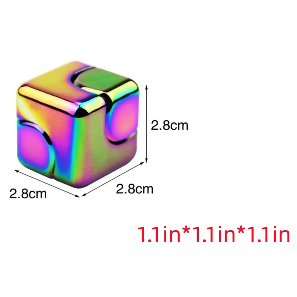 Square Fidget Spinner EDC Toys Metal Rotate Cube Antistress Finger Gyroscope Hand Spinning Vent Adult Kids Desk Game Gifts