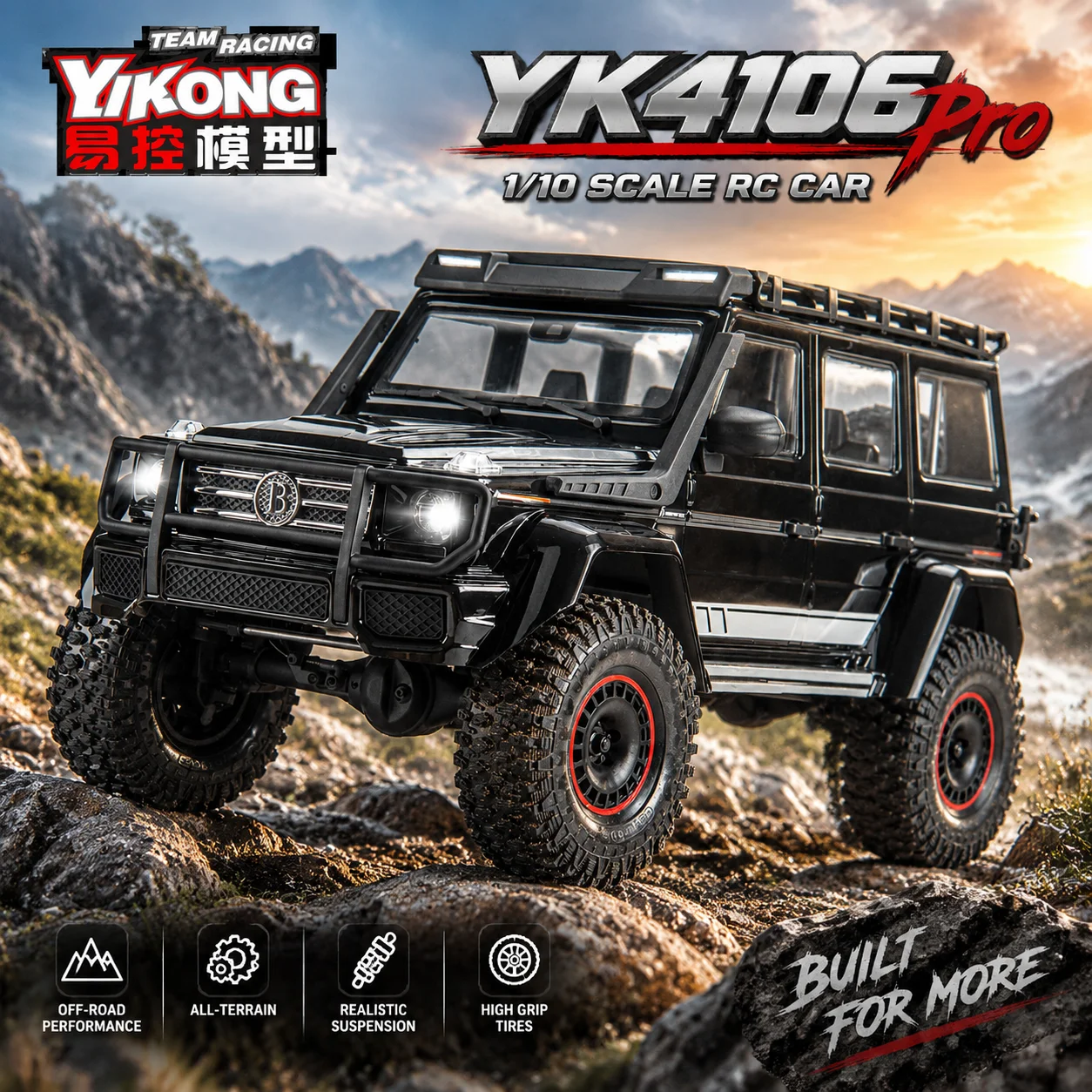 Hot YK4106 Pro V2 Rc Climbing Car 4WD Remote Control 1/10 Simulation Electric Off Road Vehicle Model Car Toy