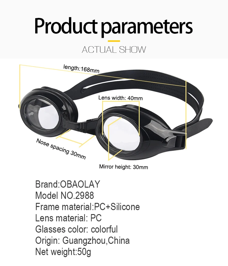 عدسات الكمبيوتر الشخصي الشهيرة الملونة سيليكون مكافحة الضباب مقاوم للماء حماية العين حماية من الأشعة فوق البنفسجية نظارات السباحة الكبار #6