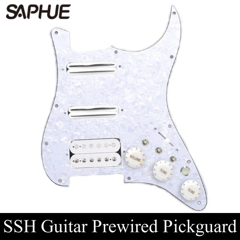 ST جيتار SSH لفائف تقسيم سلكي مسبقًا Pickguard اثنان صغيرة هامبوكر + واحد هامبوكر (9K/9K/15K) + مفتاح صامت #1