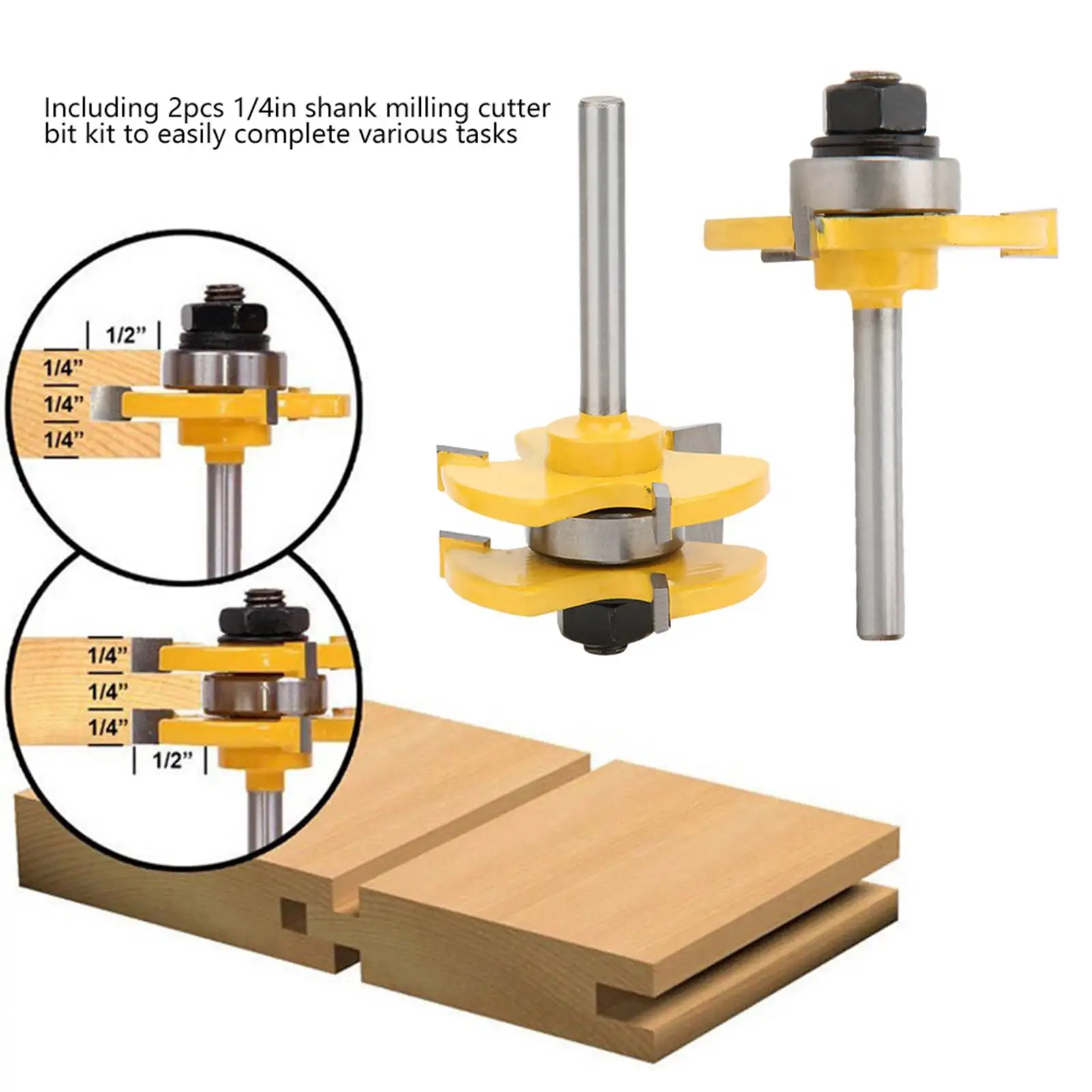 

Т-образная фреза, 3 зубца, хвостовик 1/4, деревообрабатывающий инструмент для дерева, МДФ, ДСП, 3-зубчатая фреза, Т-образная фреза