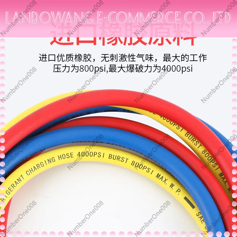 Refrigerant Charging Hose High Pressure 800PSI R410a R134a R22 AC Recharge Hose with 1/4 Fittings
