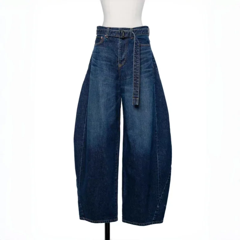 

High Waist Wide Leg Denim Jeans Women's Spring 2026 FOG SACAI Loose Fit Waed Knife Casual Trousers Fem Jeans