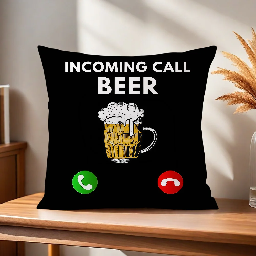 Bier Anruf Ablehnen Annehmen Telefon-Symbol Kissenbezug Kissenhülle für Zuhause Sofa Wohnzimmer Büro Café Auto Kissenbezug – Detail 6