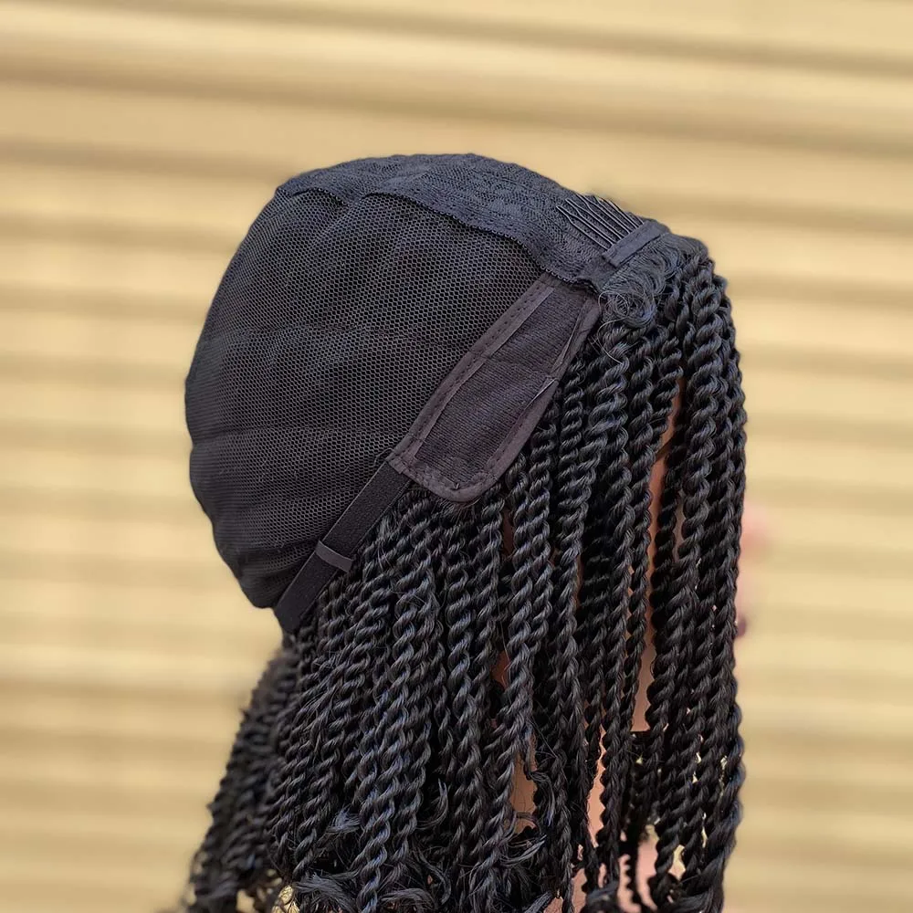 Ombre Red Box Braided Wigs For Black Women Heat Resistant Crochet Kinky Twist African Synthetic Short Bob Braiding Hair Wig image 6