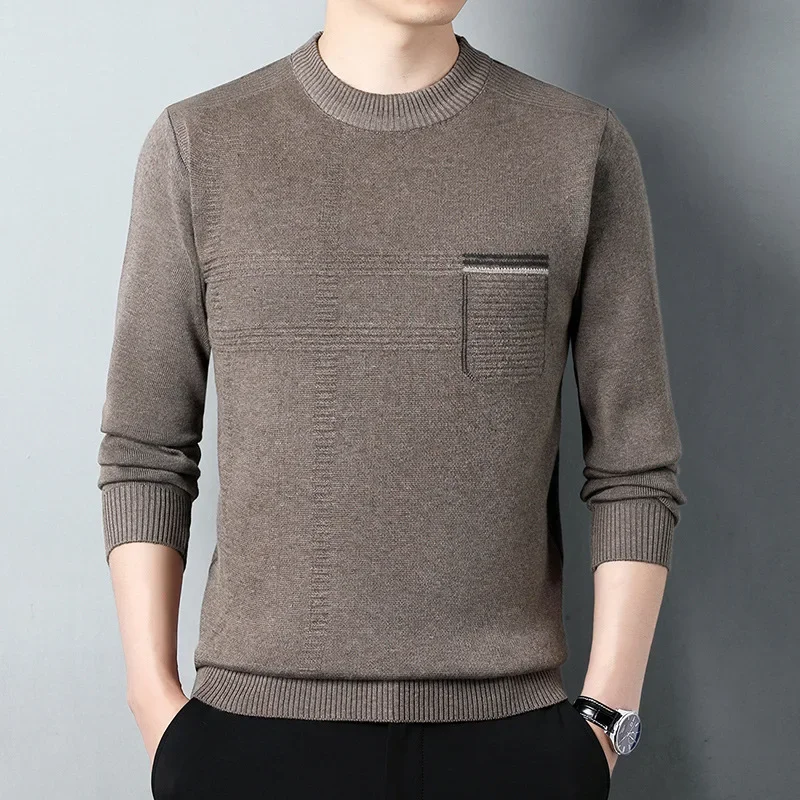 2024 brandneue Herren pullover Rundhals ausschnitt Herren pullover Strick pullover für männliche Jugend schlanke Strickwaren Herren pullover 48 Farben
