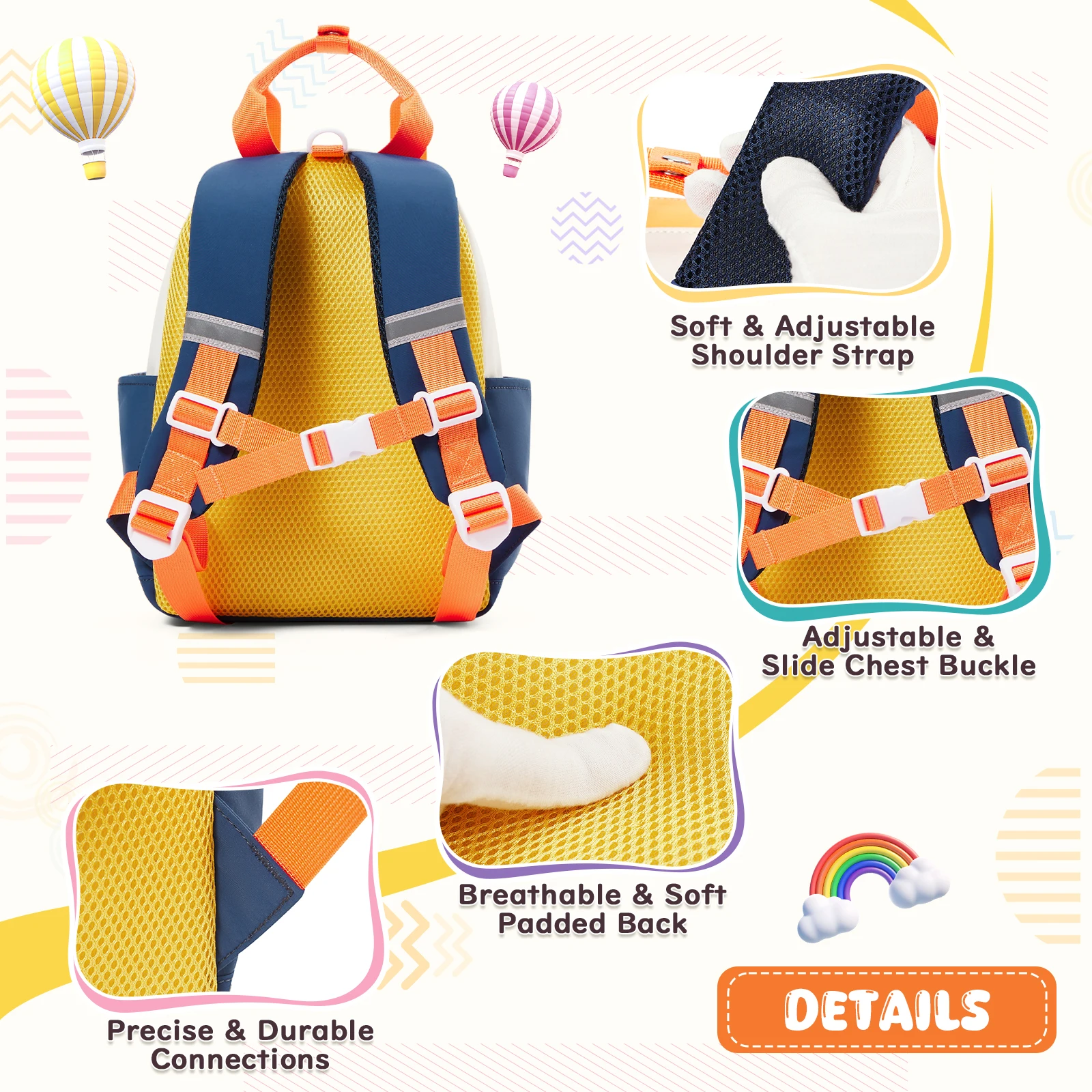 حقائب ظهر للأطفال لطيفة للغاية ، حقيبة مدرسية ، حقيبة ظهر للأطفال ، تصميم تباين الألوان ، متعدد الألوان ، اختياري