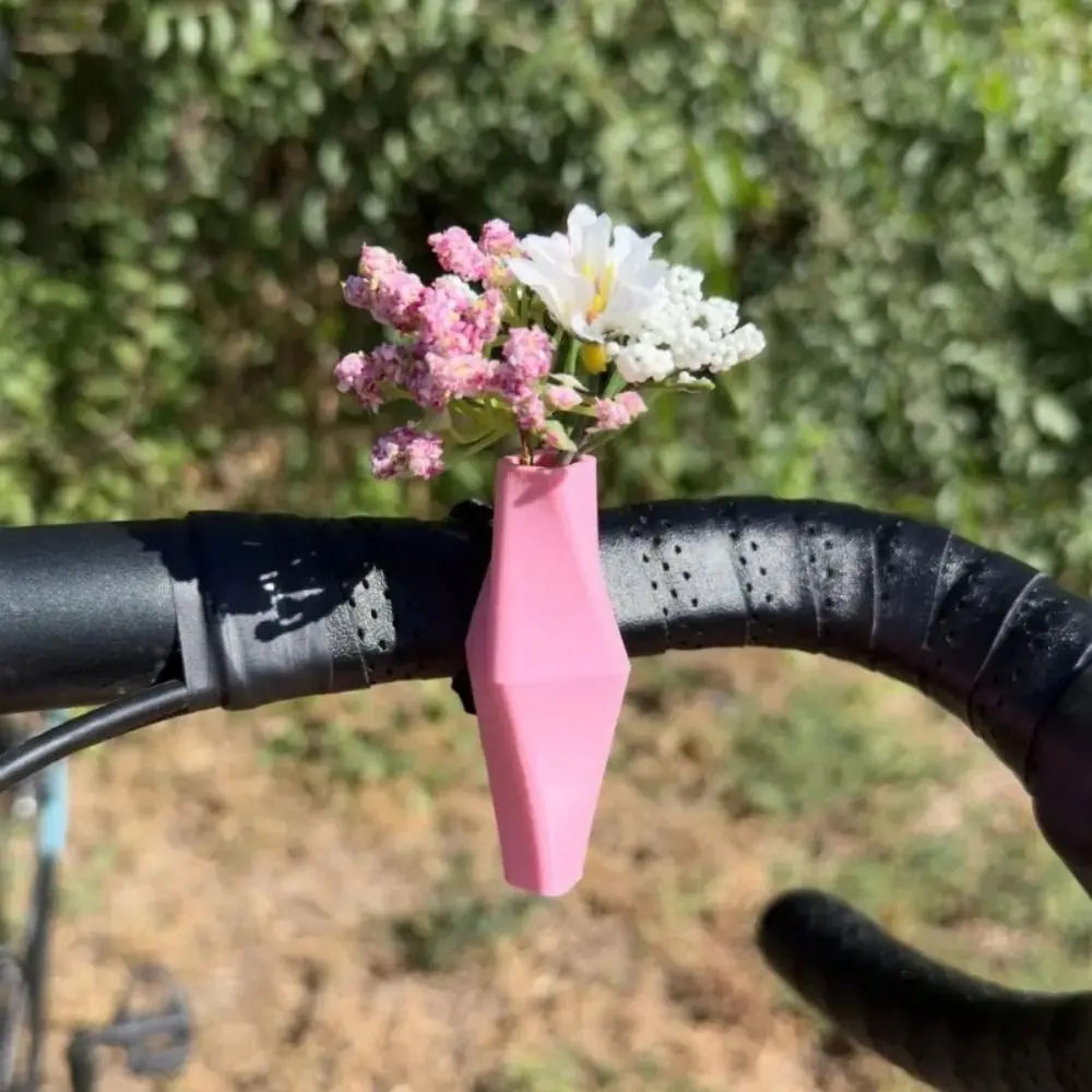 New Silicone Bike Flower Vase Handlebars Decorative Flower Vase Funny Small Flower Vase Portable Mini Vase Bicycle Accessories