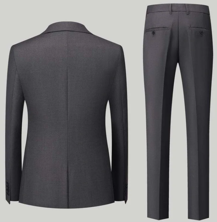 trajes para hombre traje de hombre elegante Los hombres de la marca lujo delgado británico boda color sólido vestido chaqueta masculina traje tres piezas chaleco Pantalones