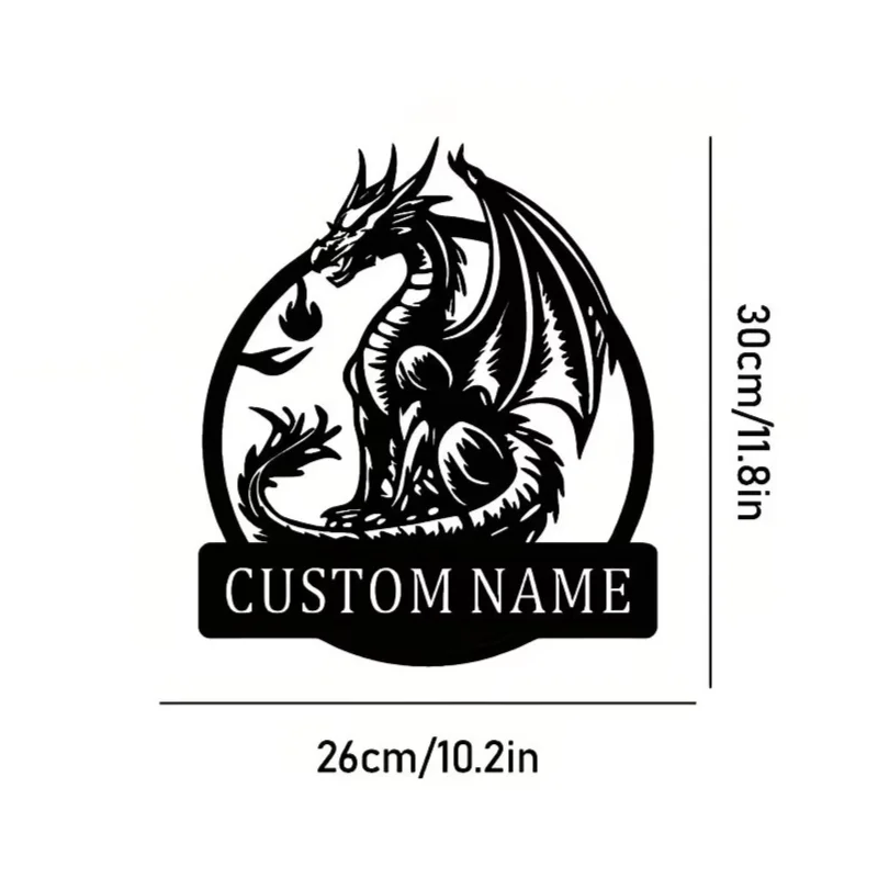 Custom Dragon Breath Metal Plaque - Laser Cut And Spray Painted metal Art Decoration, Durable Outdoor