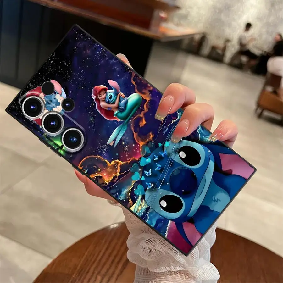 Soft Back Phone Cover Case for Samsung Galaxy S20 S22 S9 S25 Ultra S23 FE S24+ S25+ S24 Plus S21 Disney Stitch Moon