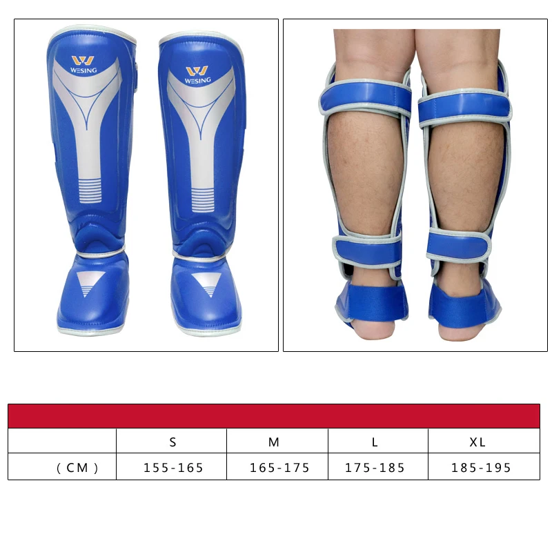 Wesing MMA Muay Thai Kick Boxing Shin Guards W/Insteps Leg Pads Protector Sanda Martial Arts Boxer Training Equipment EO