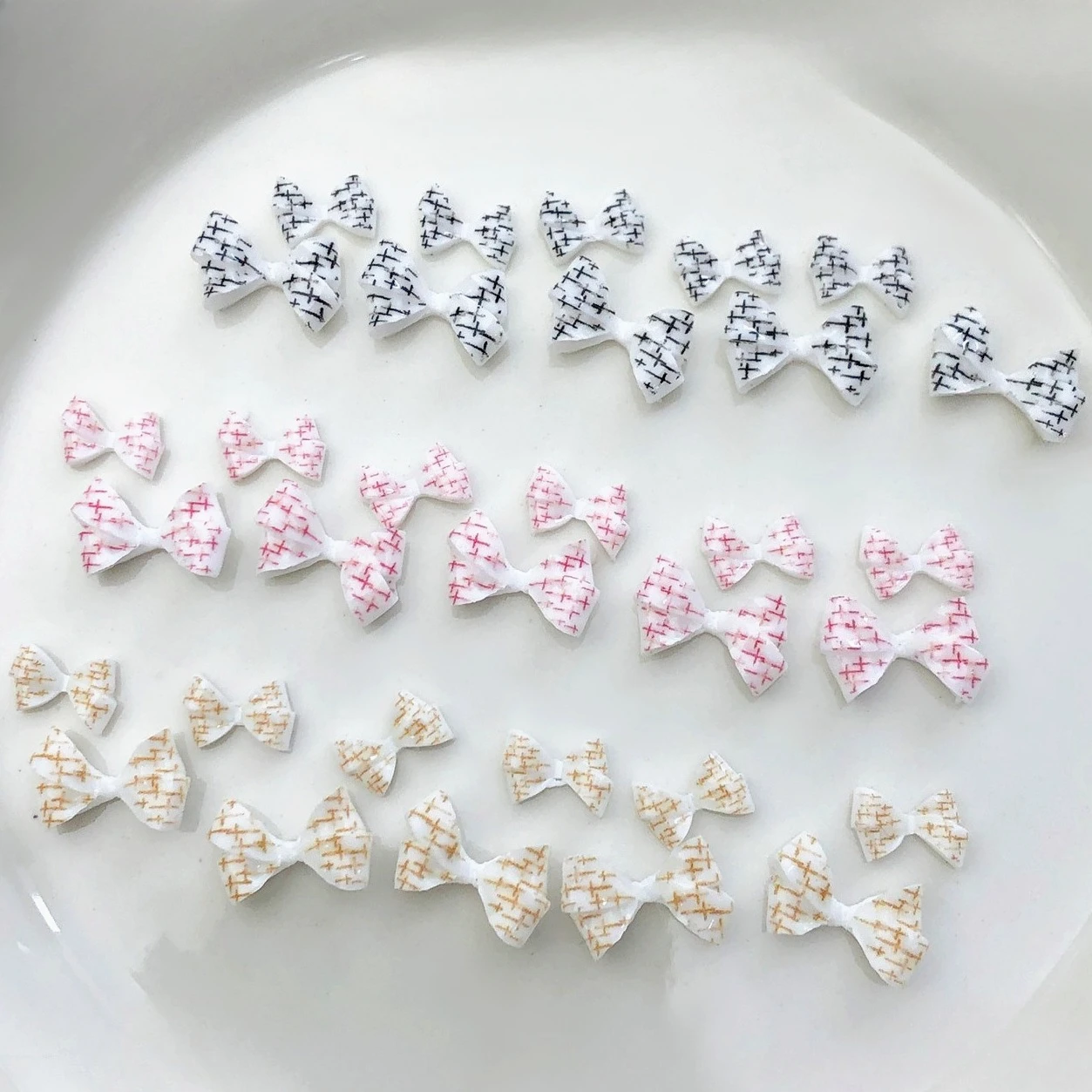 متأنق شبكة نمط Bowknot أنيقة حساسة ليوبارد طباعة الشريط الفرنسية ربطة القوس فيونكة مسمار الفن زينة مانيكير أدوات اكسسوارات