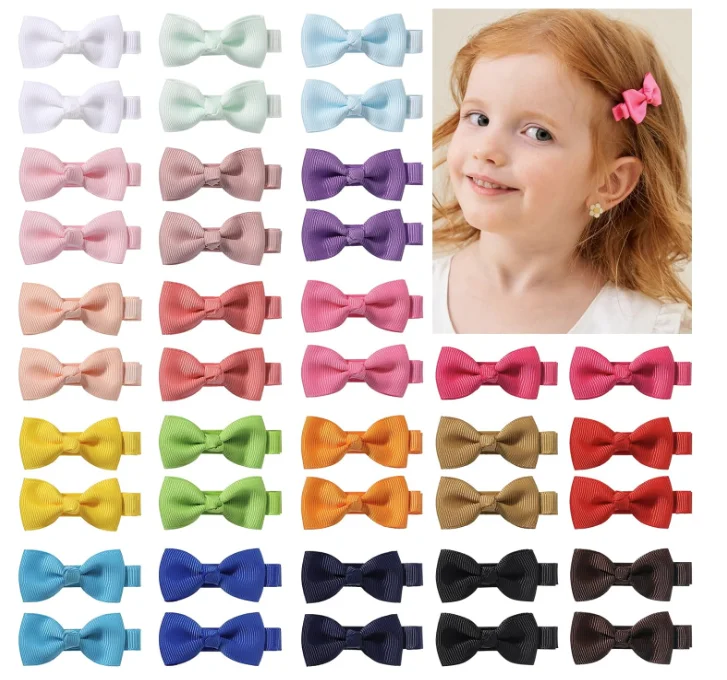 

10Pcs/Set 2'' Solid Color Ribbon Bowknot Hair Clips for Kids Girls Cute Handmade Bows Hairpin Barrette Headwear Hair Accessories