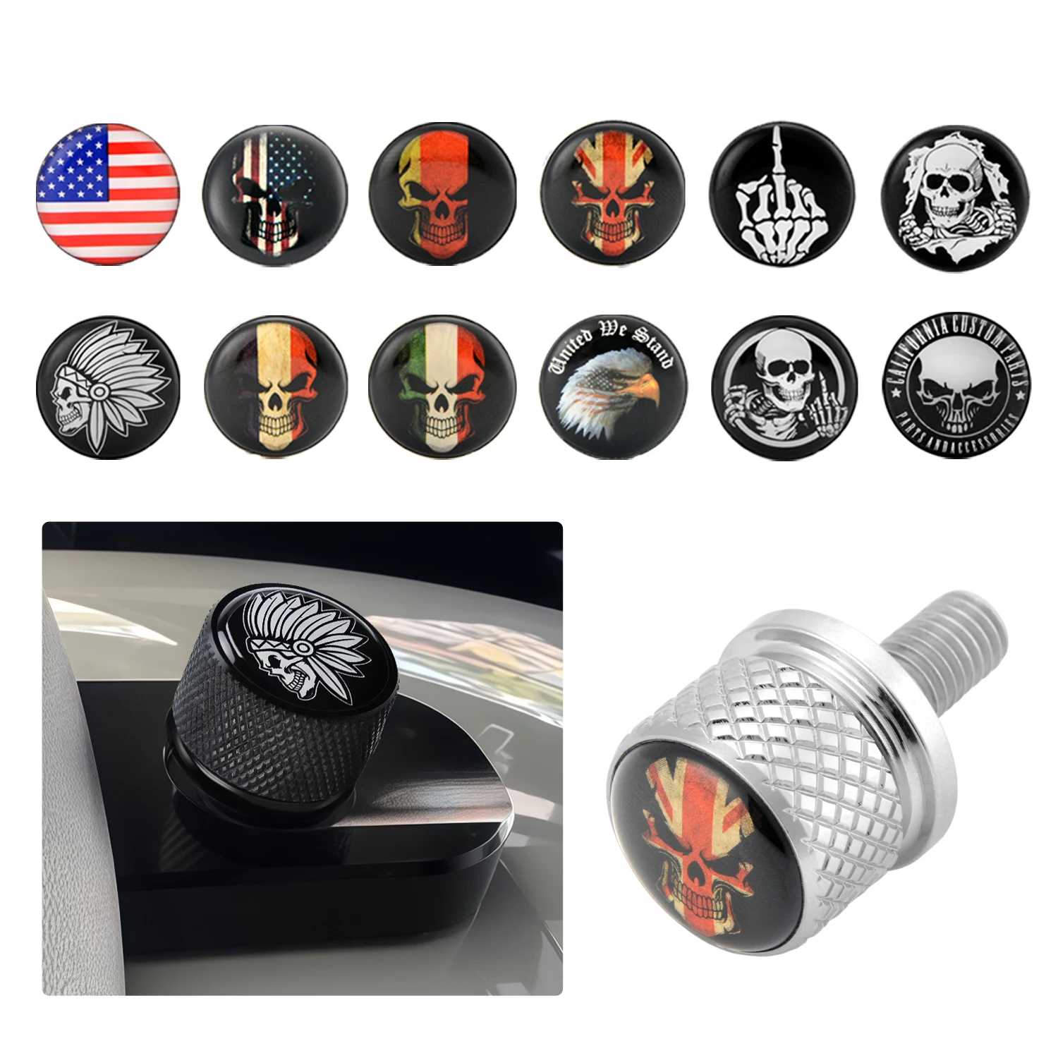 Motorcycle Black/Chrome Fender Rear Seat Bolt Quick Screw For Harley Touring Electra Glide Road Glide Street Tri Glide 1996-2026