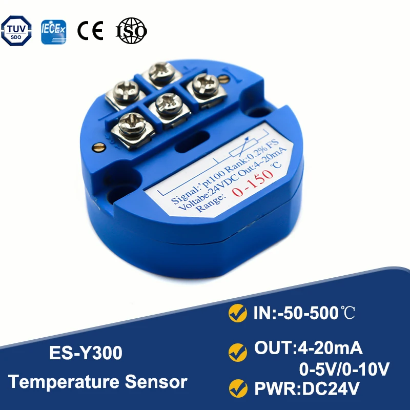 

RTD PT100 Temperature Transmitter Sensor Module Thermal Resistance 4-20mA 0-10v -50-100 0-500 Degree Temperature Transducer