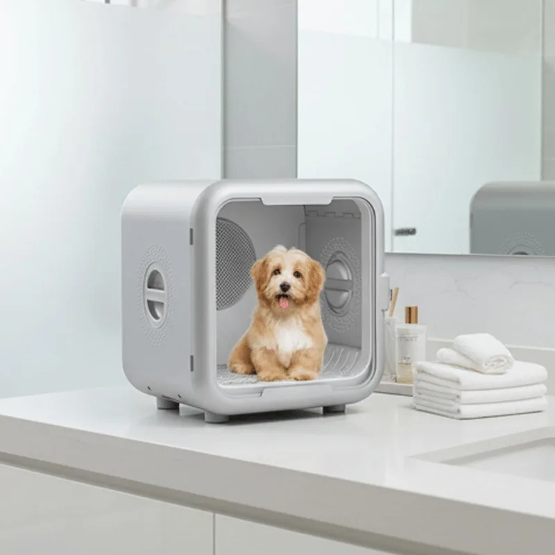 

Dog Cat Hair Grooming Machine Portable Electric Automatic Pet Blower Dryer Box Durable Convenient Plastic Household 1 Year