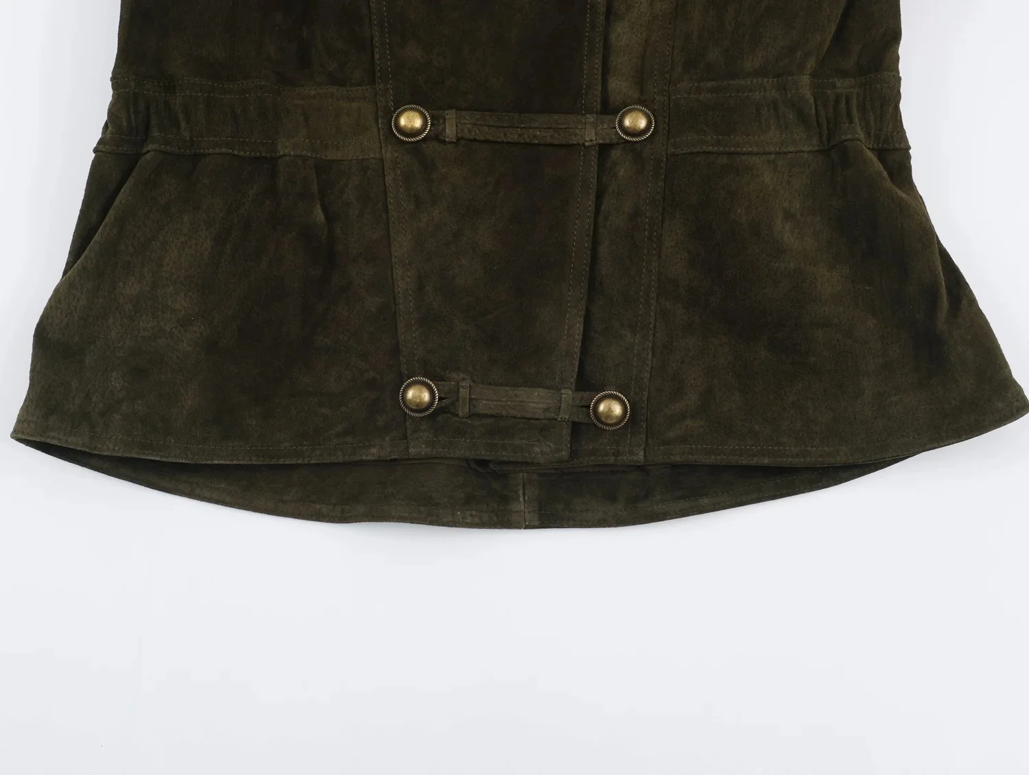 KONDALA Damen Vintage Chic Jacke aus Kunstwildleder mit Seilknöpfen und Revers, Neu 2026 Herbst-Winter Trendiger High-Street-Pendlermantel – Detail 4