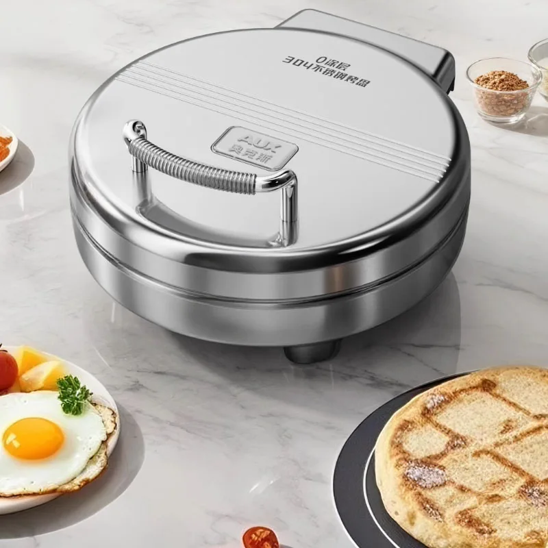 

304 stainless steel electric pancake maker for home and commercial use, with 0 coating, double-sided heating, and multifunctiona