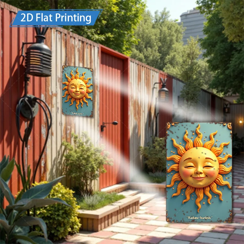 1 قطعة 8x12 بوصة علامة معدنية "الشمس الريفية ابتسامة علامة معدنية: "الشعاع بالشعبد" ديكور مزرعة عتيق" #5