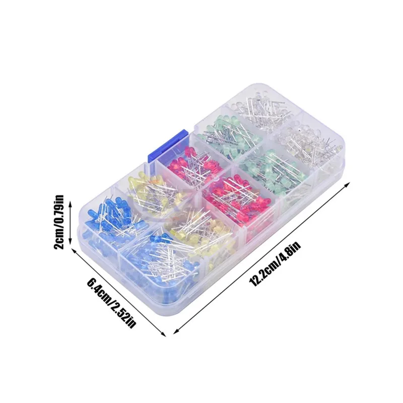 500PCS 3/5MM LED Leuchtdiode Weiß Rot Gelb Blau Grün F3 F5 LED Sortiment Kit LED Lampe Für Arduino Elektronik DIY