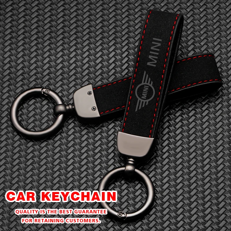 Car Styling Leather Keychain Keyring Key Chain For Mini Cooper One S JCW R53 R55 R56 R60 F55 F56 Countryman Accessories