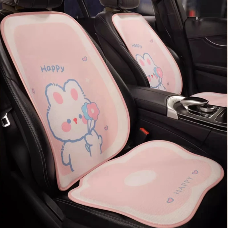 New Cartoon Cute Bear Rabbit Flower Summer Universal Four Seasons 3D Breathable Mesh Fart Cushion Car Seat Cushion Cover