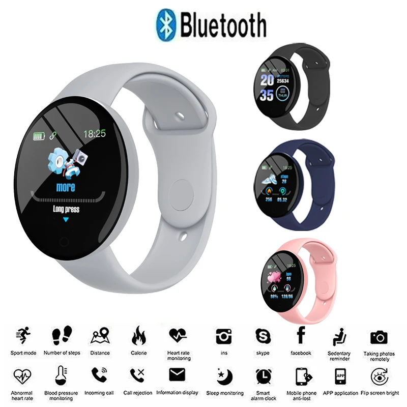 D18pro relógio inteligente para ios/android mulheres dos homens bluetooth rastreador de fitness esporte pulseira freqüência cardíaca pressão