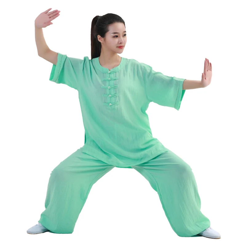 Chinese Traditional Tai Dress Female Spring Summer Morning Training Dress Martial Arts Tai Performance Clothing