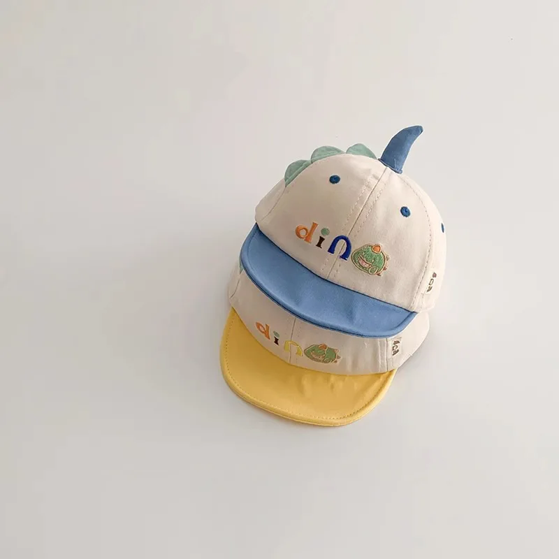 Kids Baby Cartoon Dinosaur Hat Spring Autumn Thin Caps Girl Boy Sun Protection Hats Children Soft Eaves Baseball Cap 1 2 Years