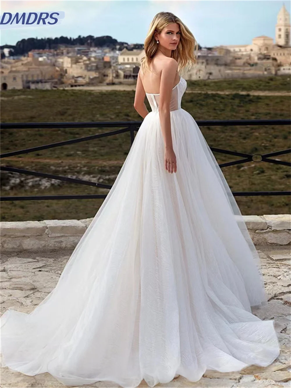 Vestido De Novia Sexy con apliques, traje De Novia elegante sin tirantes, largo hasta el suelo, 2024