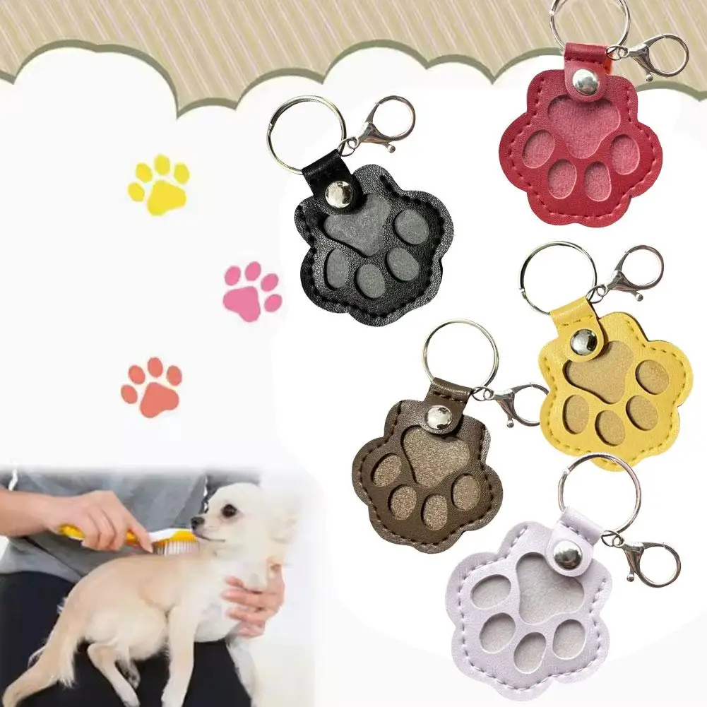 สัตว์เลี้ยงผมเก็บพวงกุญแจหนังสัตว์เลี้ยงผมพวงกุญแจน่ารัก Cat PAW Design Creative PET Hair Storage แคปซูลแบบพกพาอุปกรณ์เสริม