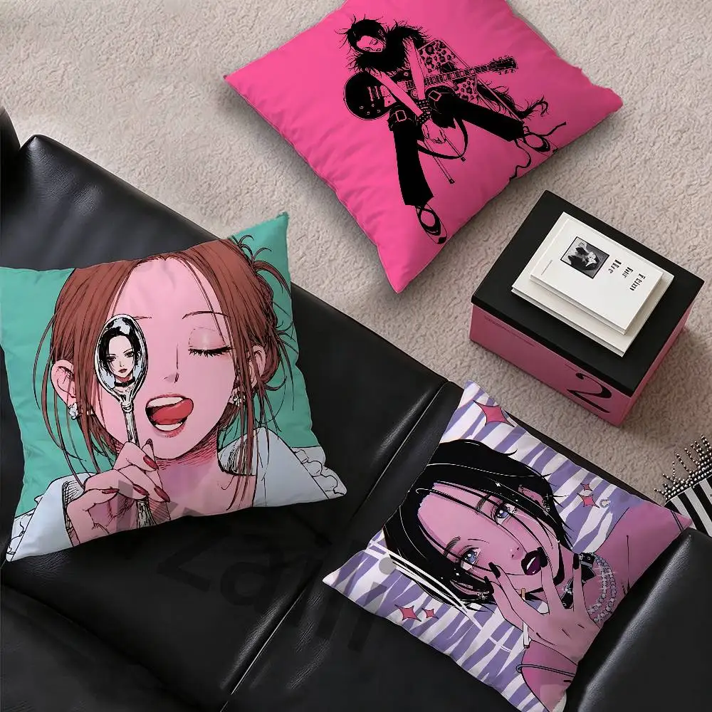 NANA O-Osaki Polyester Printed Pillow Cover Square 30 35 40 45 50 55 cm Soft for Sofa Bed Car Home Decor