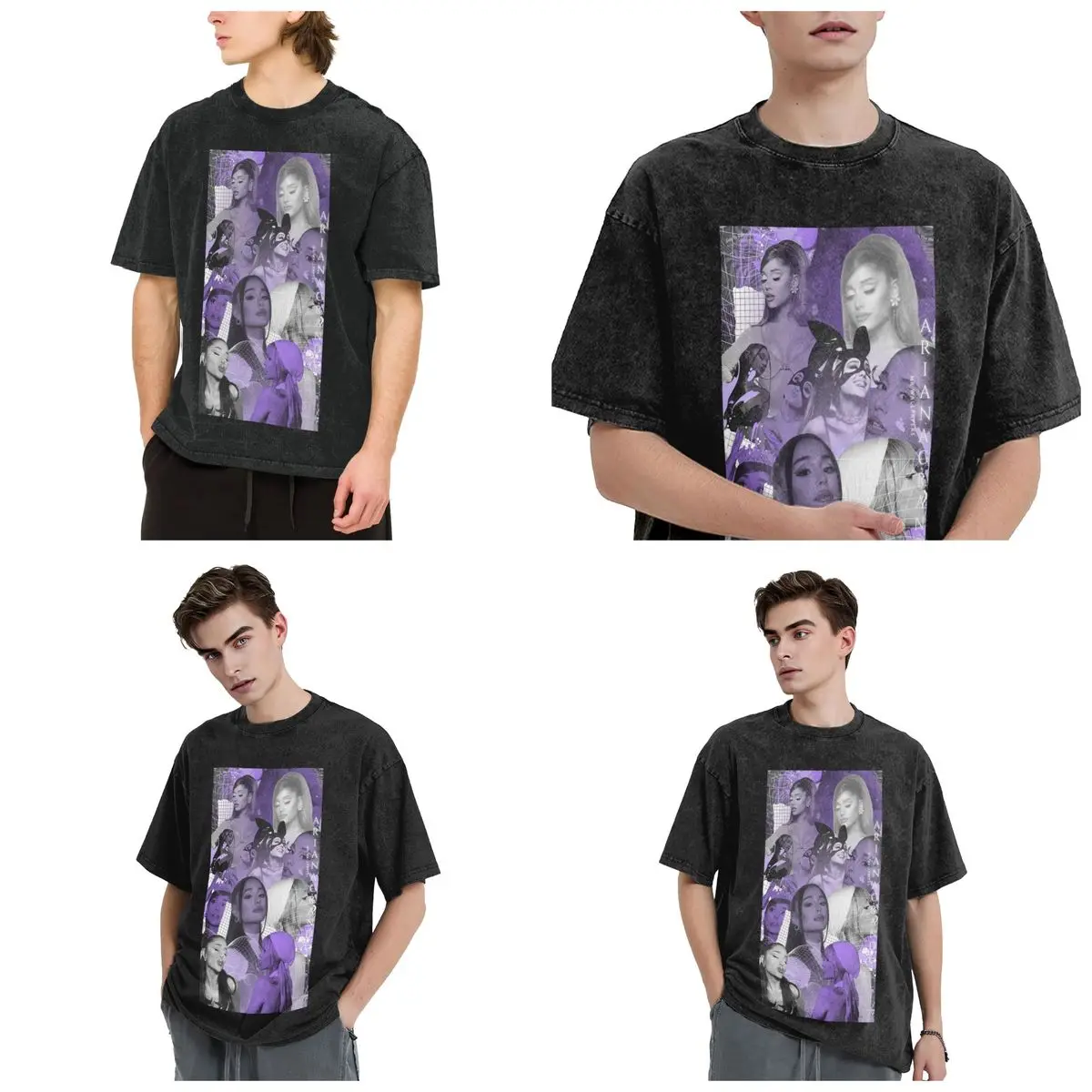 Streetwear T-Shirts Retro Ariana Grande Singer Bootleg 2024 Tour Eternal Sunshine Washed T Shirt Short Sleeve T-Shirt Tops Tees