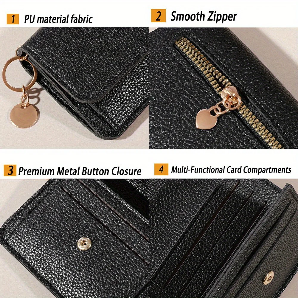Einfache dünne Kartenhalter Mode Damen Kartenhalter Geldbörse Brieftasche Mode kleine Kartenhalter multifunktionale kurze Brieftasche