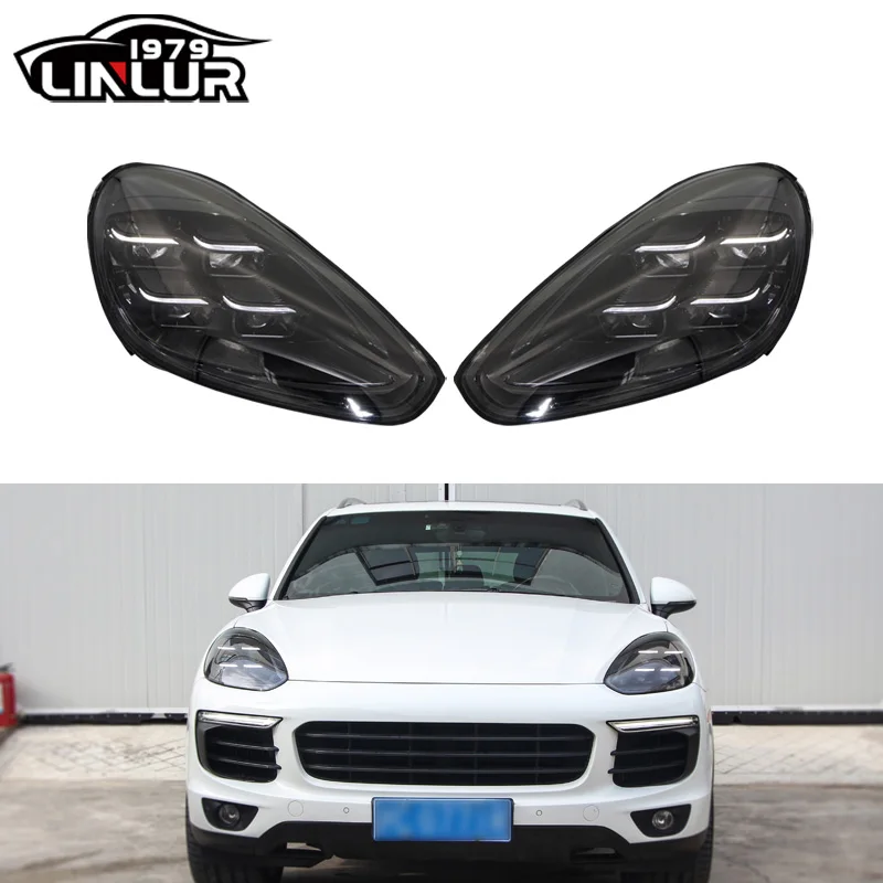 

[1979ll]Car Head Lamp 2015 2017 2016 958 Headlights Upgrade to 2024 PDLS Style LED Headlight for porsche Cayenne 92a 958.2