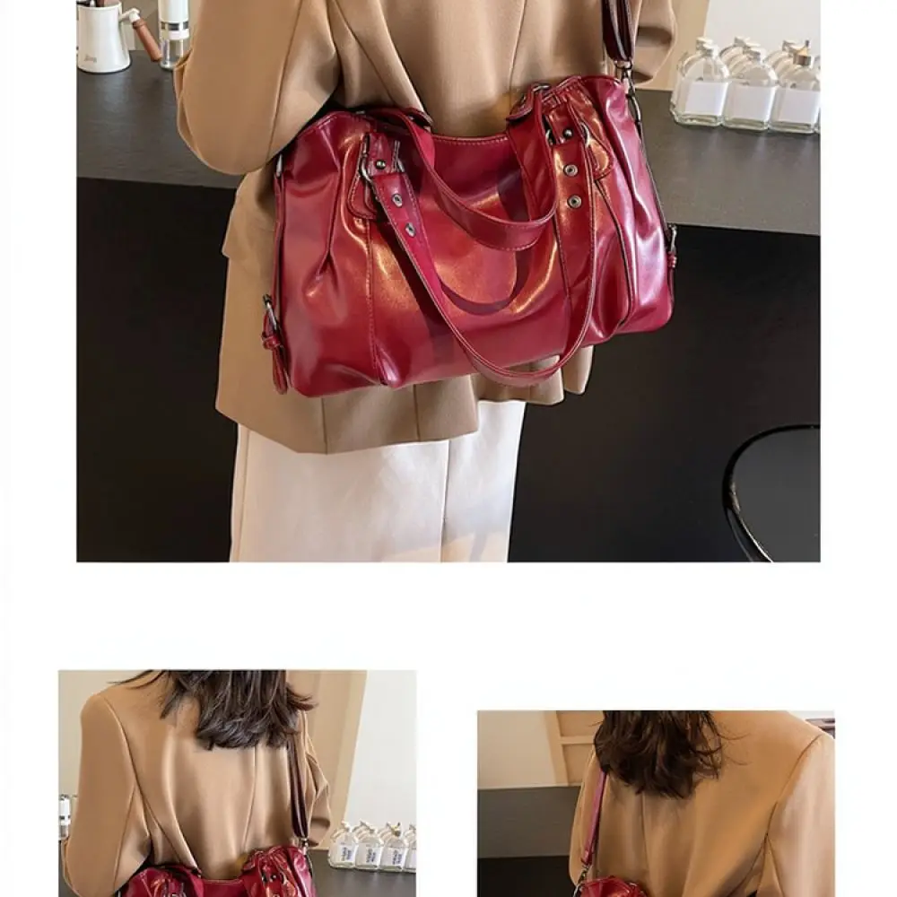 Vintage Style Tote Bag Women Pu Leather Shoulder Purse Large Capacity Crossbody Handbag Classic Daily Travel Bag