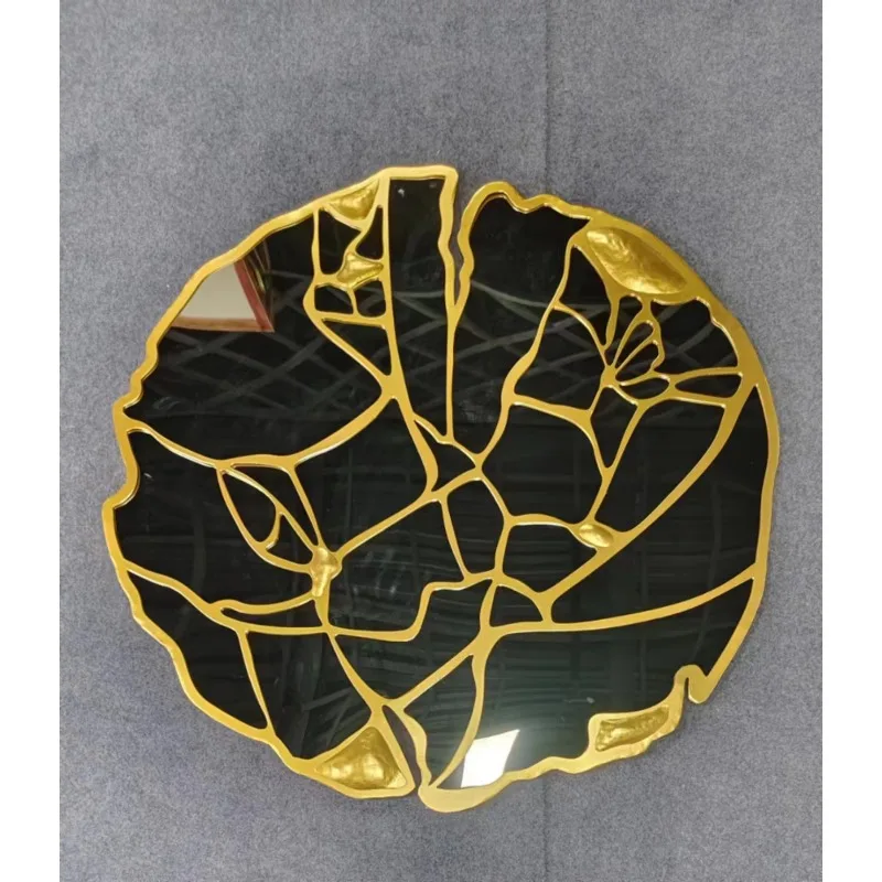 120CM Large Luxury Wall Hanging Decorative Titanium Plate Irregular Creative Background Wall Hanging Mirror