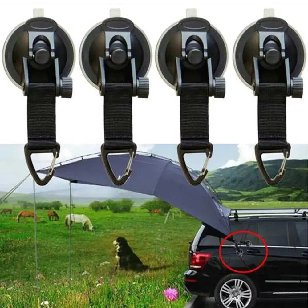 4X Heavy-Duty Suction Cups Tie Downs Hoo Strong For Car Awning Camping Tarp