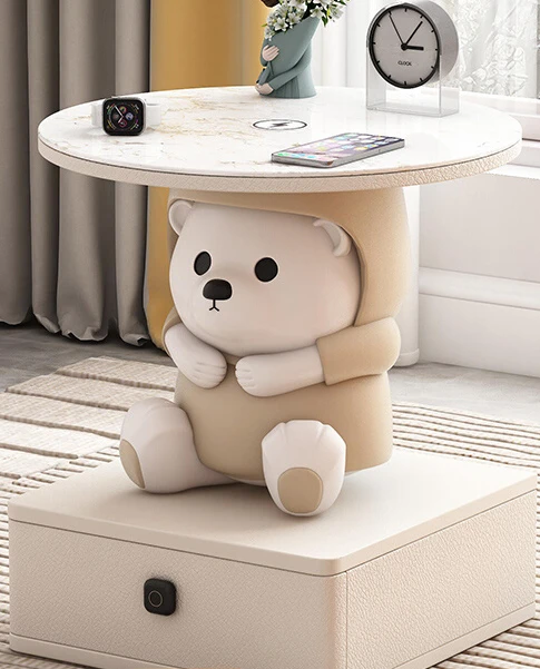 New bedside table floor decoration creative astronaut light luxury design sense black technology intelligent bedside table 2023