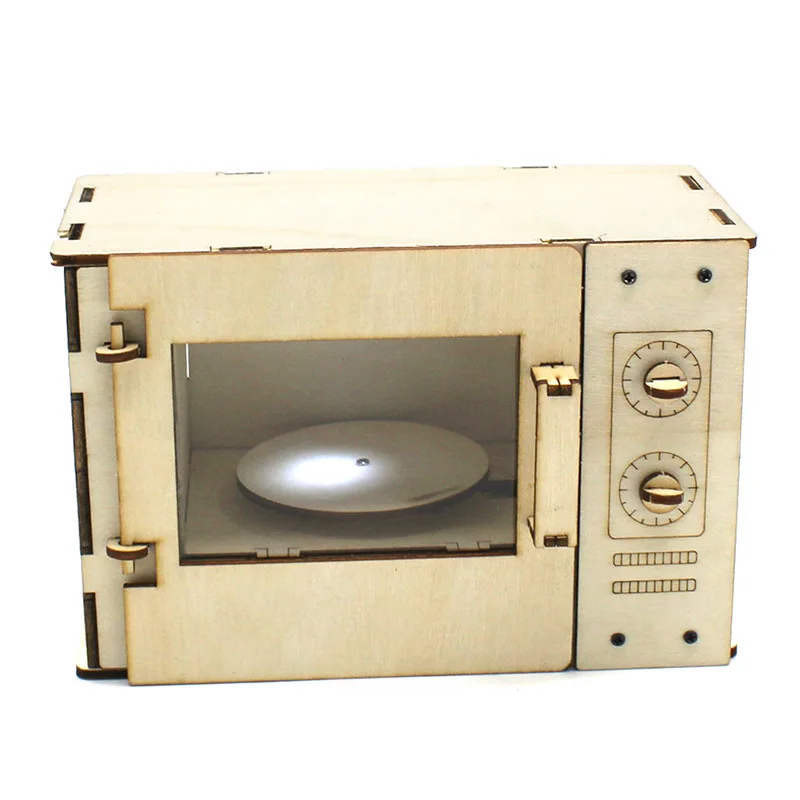 DIY Microwave Model Number One Wooden Hand-assembled Technology Toy Material Kit Simulated Microwave Physical Appliance