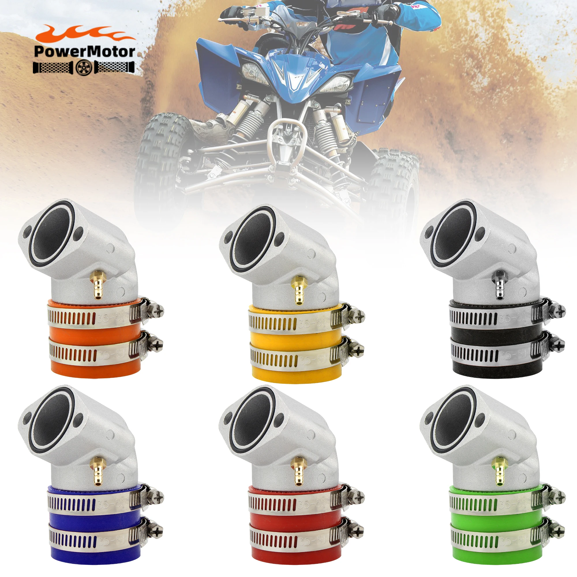 

Aluminum Motorcycle Intake Manifold Boot for GY6 125cc - 250cc 4-Stroke QMJ QMI 152/157 Moped Engines Scooter ATV and Go Kart