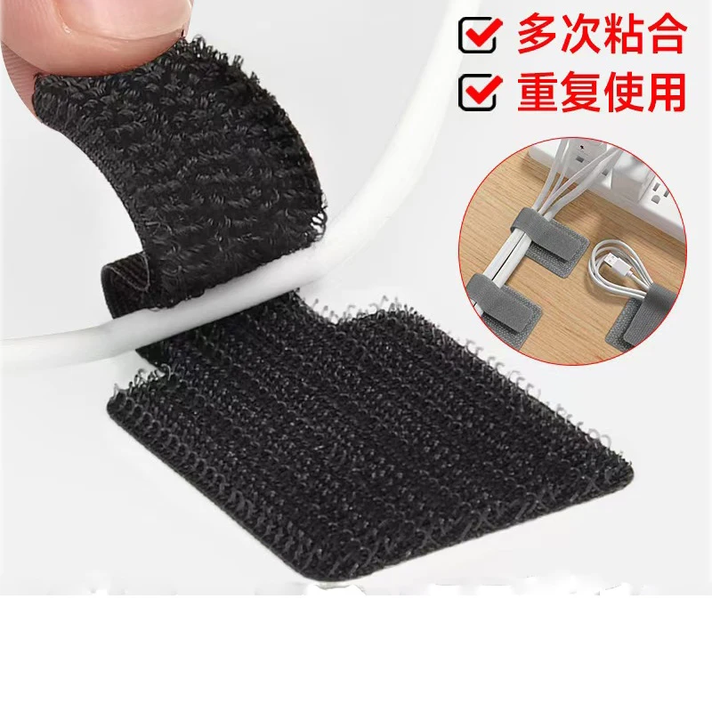 Adjustable Self Adhesive Reusable Cable Ties Cord Organizer Hook & Loop Straps, for Desk Wire Management
