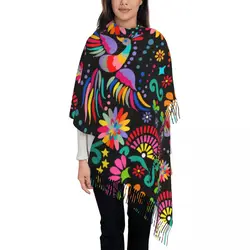 Écharpe textile florale mexicaine à imprimé personnalisé pour hommes et femmes, écharpes chaudes, châles de broderie colorés, enveloppes d'hiver