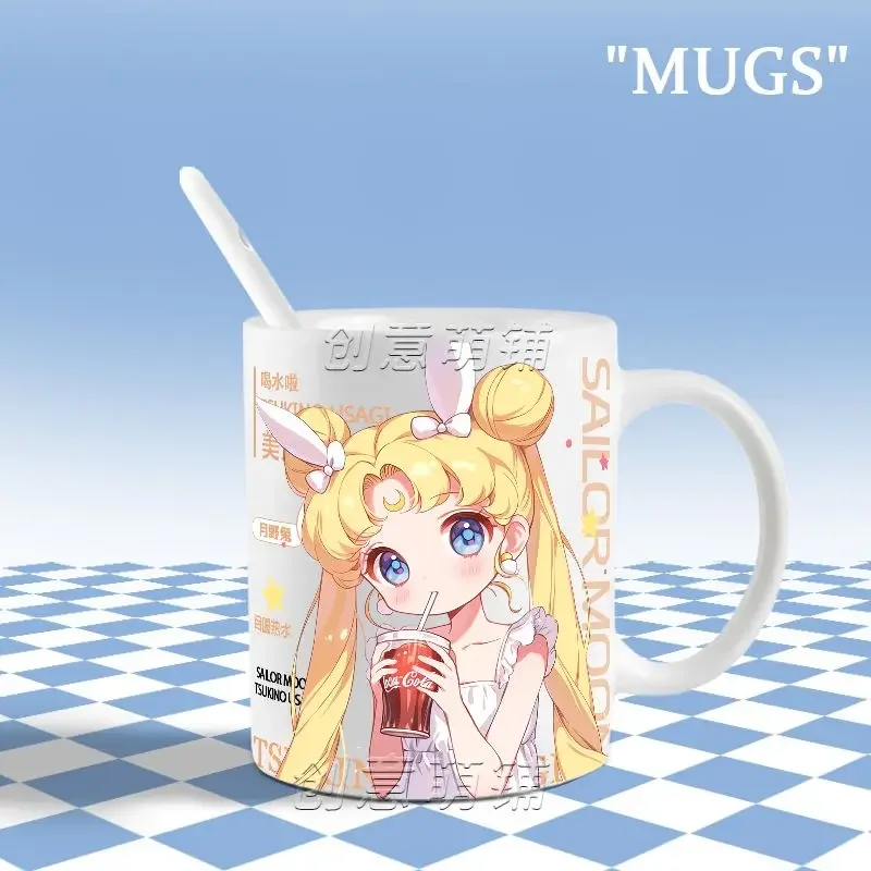 Sailor Moon Süße Kawaii Tsukino Usagi Q Version Japanische Tasse Keramik Brust Tasse Mode Cartoon Druck Senden Freunde Urlaub Geschenke