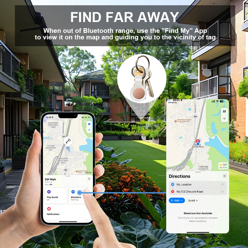 Anti-Lose Bluetooth GPS Tracker for Air Tag Replacement via Apple Find My to Locate Card Wallet Bike Keys Finder For iPhone Tag