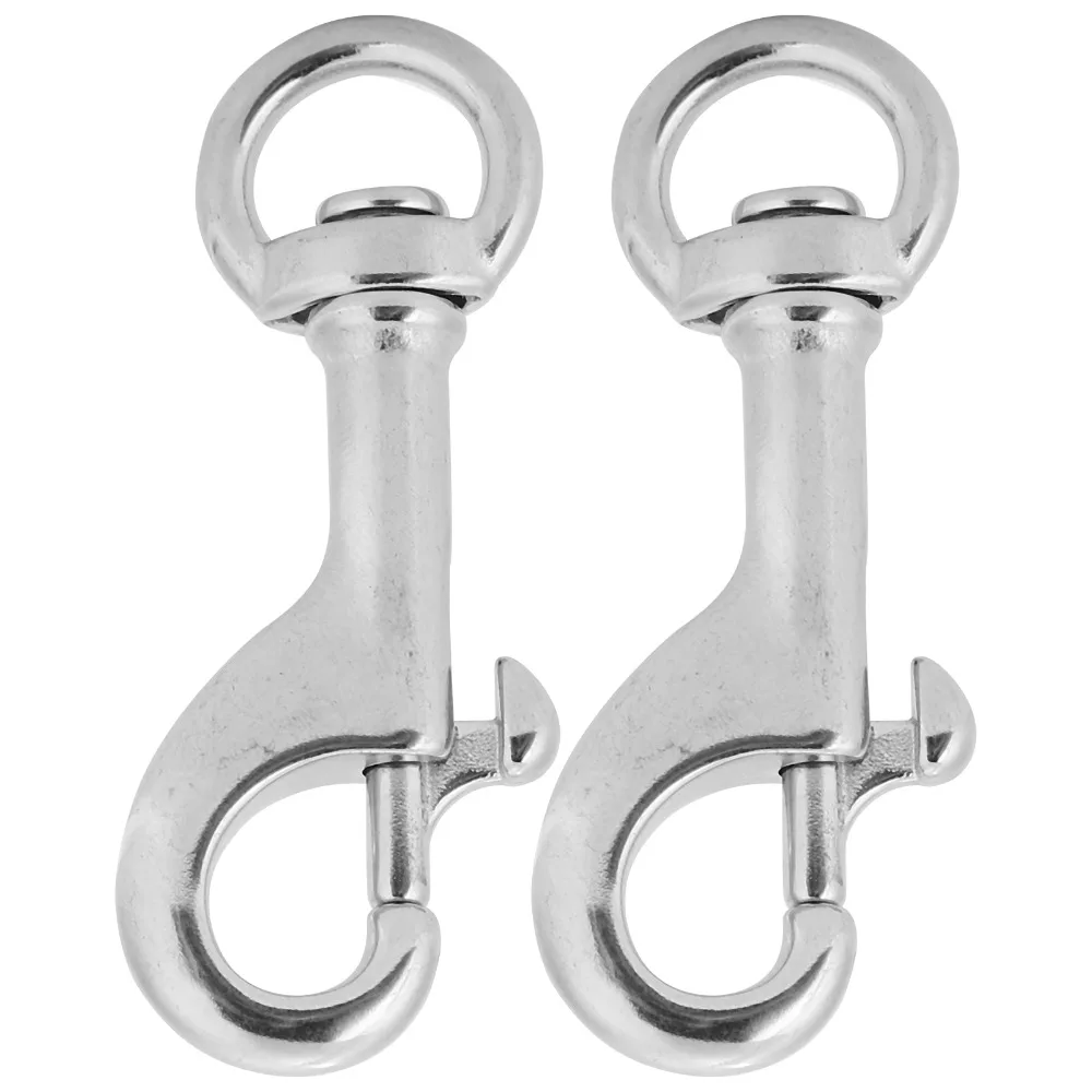 

2 шт. прочный 68 мм карабин для дайвинга из нержавеющей стали, сверхмощный болт, защелкивающийся зажим, поворотный карабин с проушиной, поводок для домашних животных